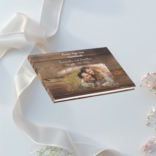 Libro De Visitas Parejas rusticas de madera Foto Boda por País (Subido por el creador)