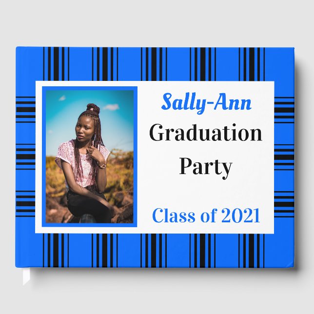 Libro De Visitas Partido de Graduación de Fotografía Azul Negra (Anverso)