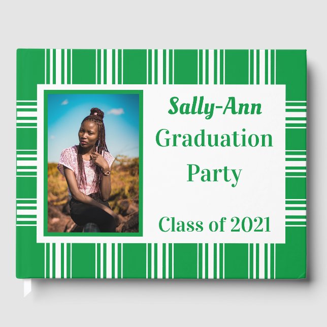 Libro De Visitas Partido de Graduación de Fotografía Blanca Verde (Anverso)