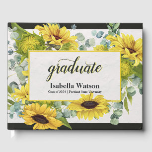 Libro De Visitas Partido de Graduación de Girasol Keepsake