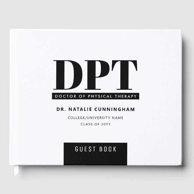 Libro De Visitas Partido de Graduación DPT Moderno Personalizado (Anverso)