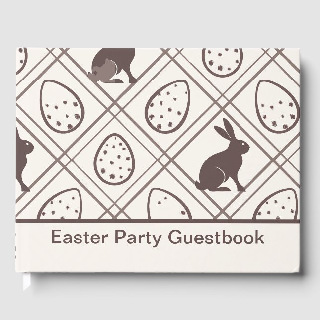 Libro De Visitas Pascua personalizada de Brown Plaid (Anverso)