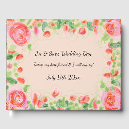 Libro De Visitas Pastel con floral