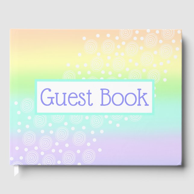 Libro De Visitas Pastel de Boda arcoiris (Anverso)