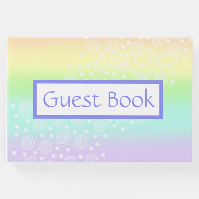 Libro De Visitas Pastel de Círculos Arcoiris (Anverso)