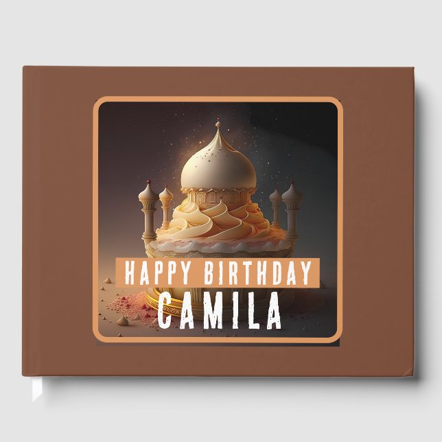 Libro De Visitas Pastel de Noches Árabes - Cumpleaños (Anverso)