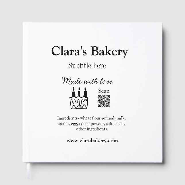 Libro De Visitas Pastel de panadería agregar ingredientes hechos co (Anverso)