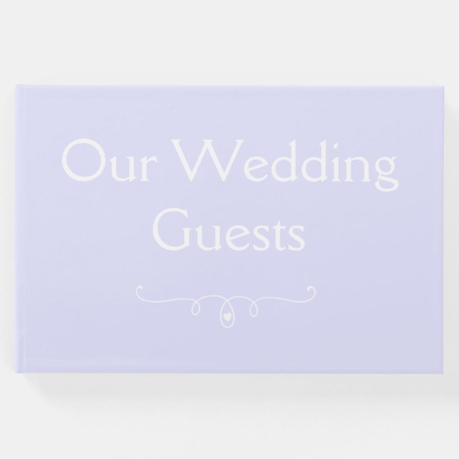 Libro De Visitas Pastel Periwinkle Purple Boda Guest Book (Anverso)
