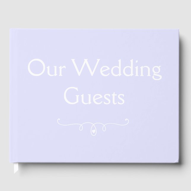 Libro De Visitas Pastel Periwinkle Purple Boda Guest Book (Anverso)