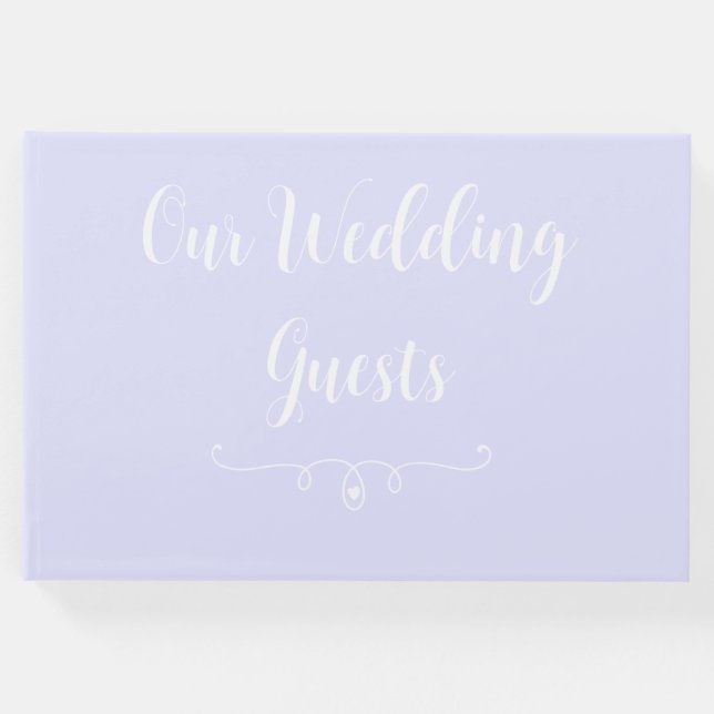 Libro De Visitas Pastel Periwinkle Purple Boda Guest Book (Anverso)