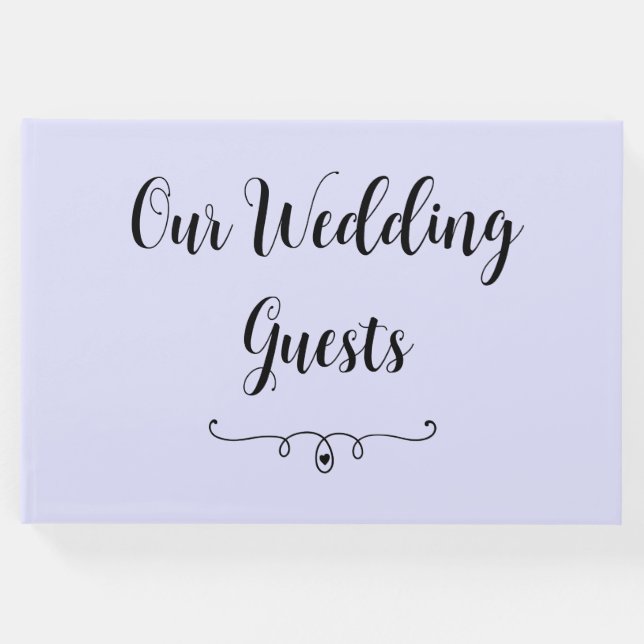 Libro De Visitas Pastel Periwinkle Purple Boda Guest Book (Anverso)