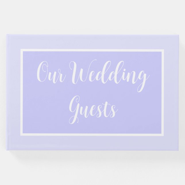 Libro De Visitas Pastel Periwinkle Purple Boda Guest Book (Anverso)
