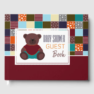 Libro De Visitas Patchwork Teddy Bear, Baby Shower