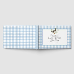 Libro De Visitas Pato Silvestre de Cuadros Azules Baby Shower