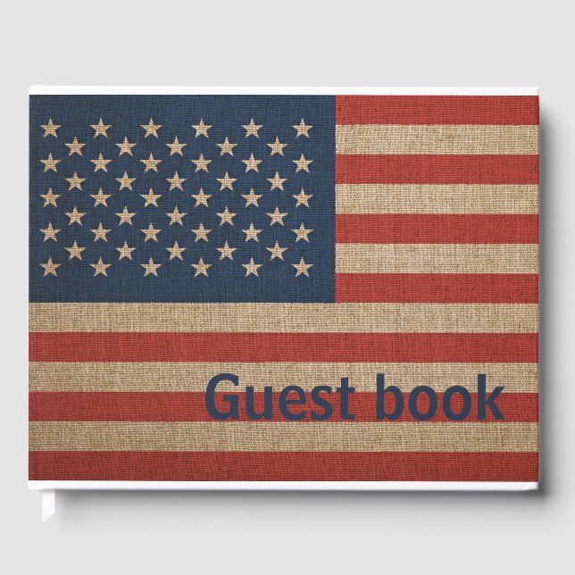 Libro De Visitas Patriotic Guest book con la bandera estadounidense (Anverso)