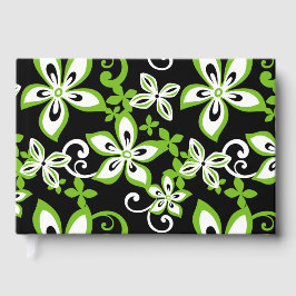 LIBRO DE VISITAS PATRÓN ALOHA HAWAII EN NEGRO Y LIME