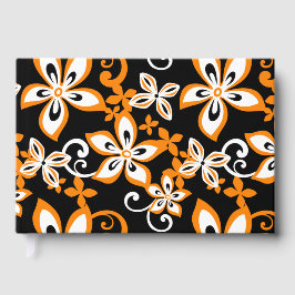 LIBRO DE VISITAS PATRÓN ALOHA HAWAII EN NEGRO Y NARANJA