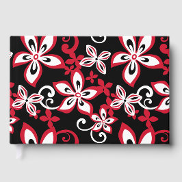 LIBRO DE VISITAS PATRÓN ALOHA HAWAII EN NEGRO Y ROJO