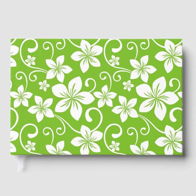 LIBRO  DE VISITAS PATRÓN AZUL DE HAWAII EN LIME (Anverso)