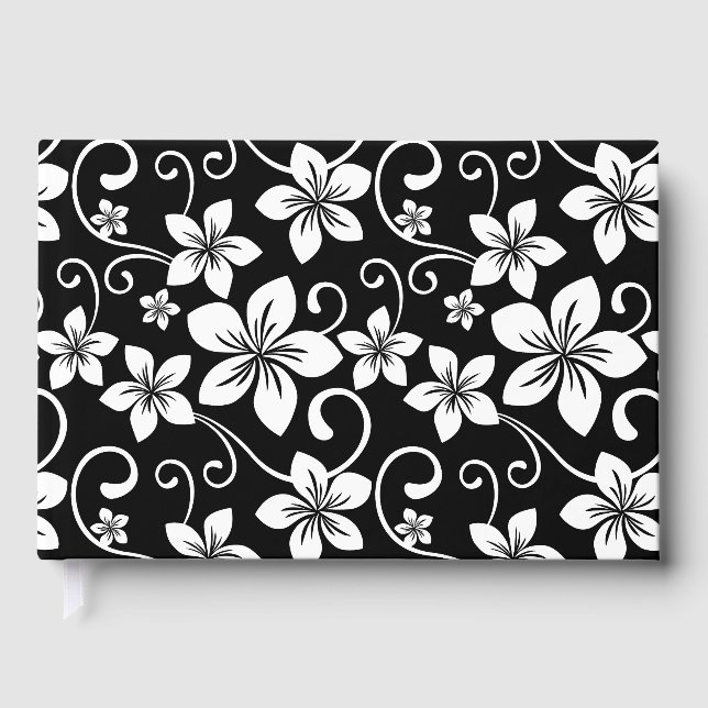 LIBRO  DE VISITAS PATRÓN AZUL HAWAII EN NEGRO (Anverso)