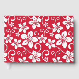 LIBRO DE VISITAS PATRÓN AZUL HAWAII EN ROJO