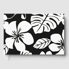 LIBRO  DE VISITAS PATRÓN BIKINI ROSA EN BLANCO Y NEGRO