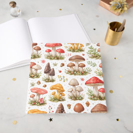 Libro De Visitas Patrón Caprichoso de Hongos – Botánica Vintage