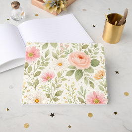 Libro De Visitas Patrón de acuarela floral suave