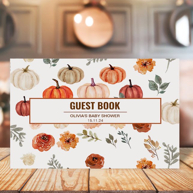 Libro De Visitas Patrón de calabaza de otoño de Boho (Subido por el creador)