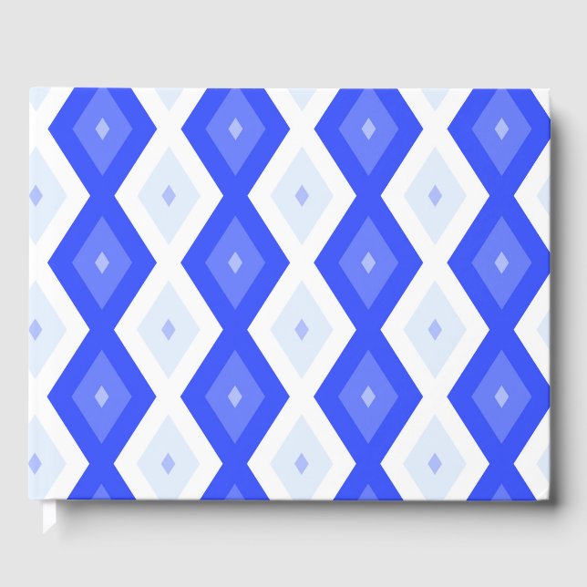Libro De Visitas Patrón de diamantes azul real (Anverso)