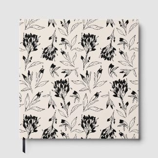 Libro De Visitas Patrón de dibujo floral botánico minimalista moder