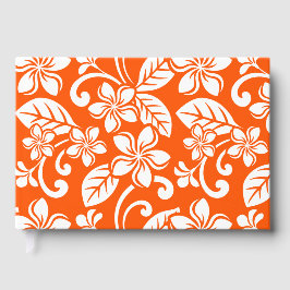 LIBRO DE VISITAS PATRÓN DE LA ISLA PLUMERIA EN MUY NARANJA