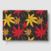 PATRÓN DE MAPLE JAPONÉS EN NEGRO