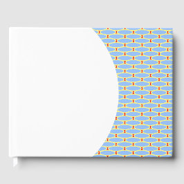 Libro De Visitas Patrón De Ovalos De Baldosas De Color Rojo Azul Cl