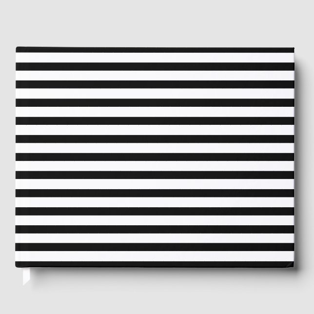 Libro De Visitas patrón de rayas blancas y negras (Anverso)