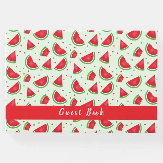 Libro De Visitas Patrón de sandía Fruta Melón Verde claro (Anverso)