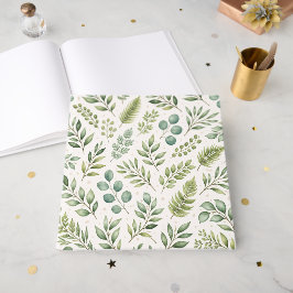 Libro De Visitas Patrón de Vegetación al Acuarela | Hojas Botánicas