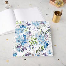 Patrón floral continuo de acuarela azul