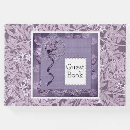 Libro De Visitas Patrón floral de William Morris en púrpura campest