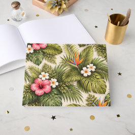 Libro De Visitas Patrón floral tropical – Hibisco, Monstera 