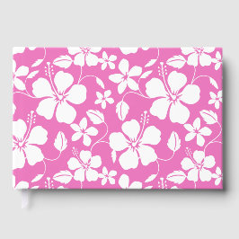 LIBRO DE VISITAS PATRÓN HAWAIIANO HULA (HIBISCO) EN ROSA