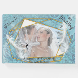 Libro De Visitas Patrón sedoso azul mixto con chispas blancas