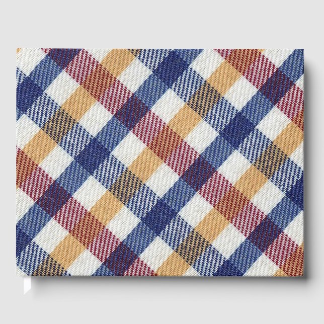 Libro De Visitas Patrón Tartán multicolor (Anverso)