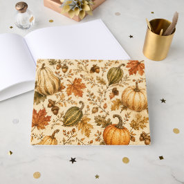 Libro De Visitas Patrón vintage de calabaza y verduras de otoño 