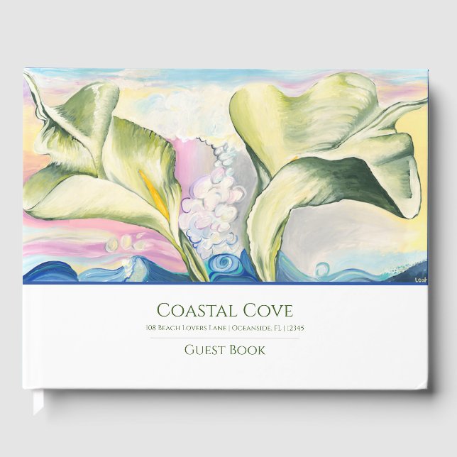 Libro De Visitas Peaceful Calla Lily Ocean Vacation Home Guest Book (Anverso)