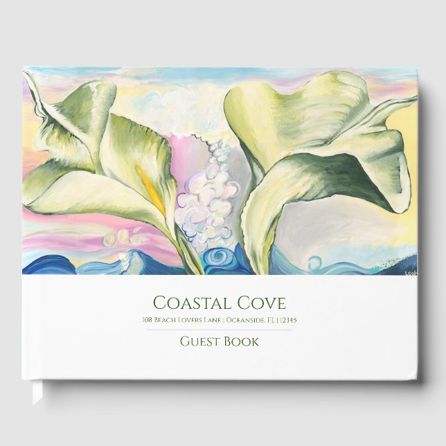 Libro De Visitas Peaceful Calla Lily Ocean Vacation Home Guest Book (Anverso)