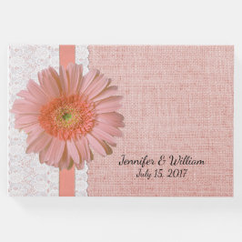 Libro De Visitas Peach Gerber Daisy Boda Guest Book