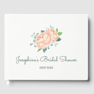 Libro De Visitas Peach Peony Bridal Shower