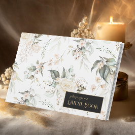 Libro De Visitas Pearl Rubor Floral Pattern Boda ID989