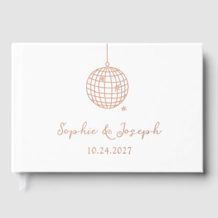 Libro De Visitas Pelota disco minimalista   Boda de Relieve metaliz